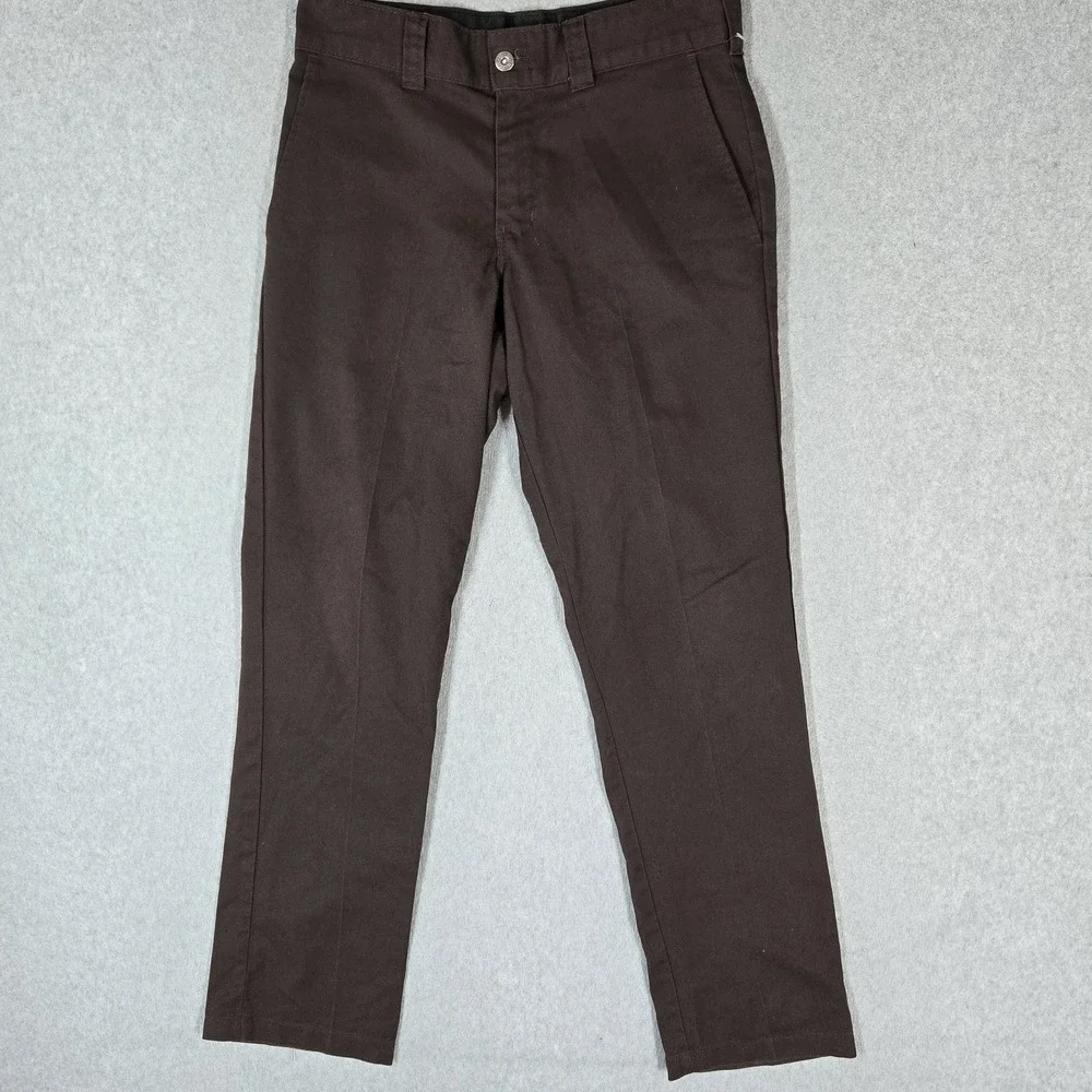 Dickies Men Pants 30X32 Brown Chino Twill FLEX Work Pants Logo 31